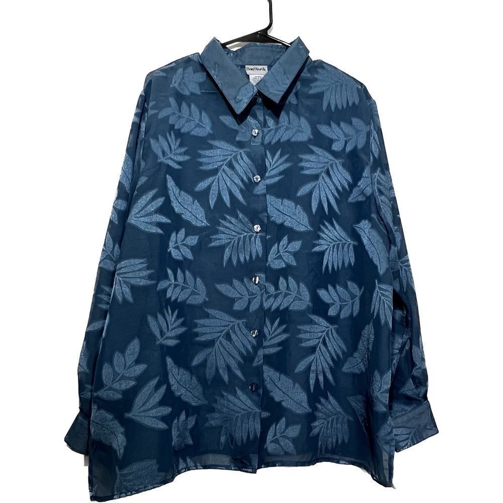 Bon worth, women’s size, XL, floral, print, button, front blouse